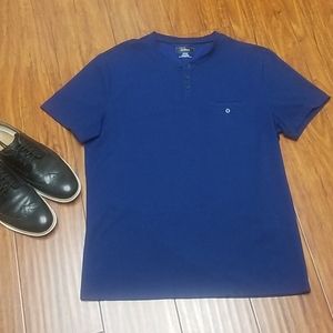 Alfani Blue Short Sleeve with Buttons Tee